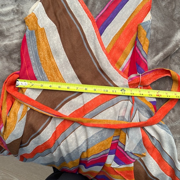 Ralph Lauren Colorful Striped Wrap Midi Dress - Picture 5 of 7